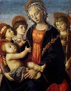 BOTTICELLI, Sandro, The Virgin and Child with Two Angels and the Young St John the Baptist